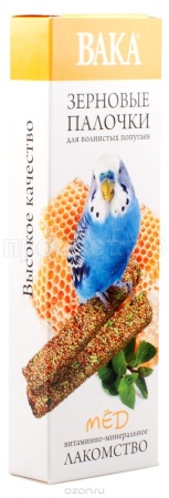 Лакомство для волнистых попугаев-Зерновые палочки с медом 2шт