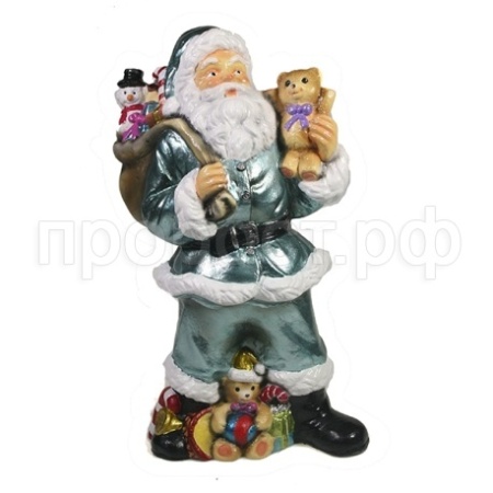 Санта с игрушечным мишкой в руке(бирюзовый)L10W13H25см 713241/W085