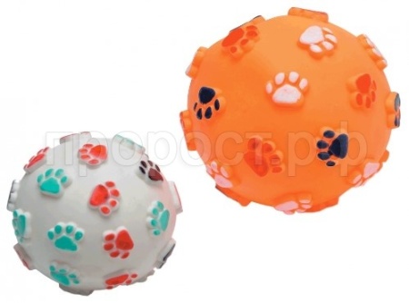 Игрушка для собак Мяч Лапки с рисунком 7,5см/С5770