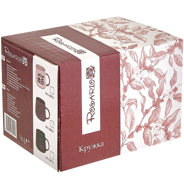 Кружка 350мл Coffee shop кофейный инд. упак. Ф11-066L /48шт/ Rosario
