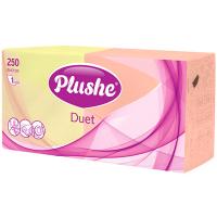 Салфетки бумажные 1 слой "Plushe Duet " 24*24см микротиснение МИКС /250 листов/20шт/16594
