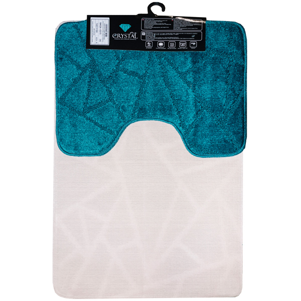 Комплект ковриков д/ванной и WC Геометрия 60*100/50*60см изумруд МС2-304 /25шт/ My Crystal