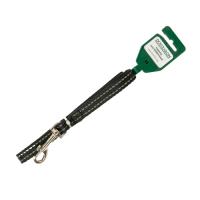 Поводок капрон 15мм*1,5м черный со светоотражающими полосами DONBARON