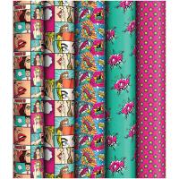 Упаковочная бумага 70*100см "Pop art", глянц., ассорти 5 дизайнов ArtSpace/М100_40609/Рельеф