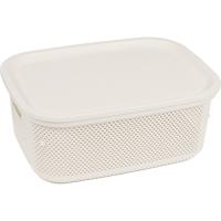 Корзина д/хранения Лофт 12л c крышкой прямоуг. слоновая кость А272 /12шт/ Арз