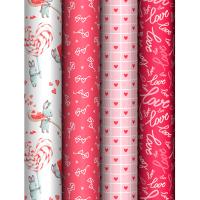 Упаковочная бумага 70*100см "Love" 80г/м2 глянц. ассорти 4 дизайна MESHU /372638/Рельеф