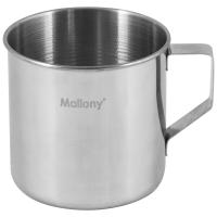 Кружка 500мл FONTE 9*9см нерж.сталь, загнутые края, матовая 