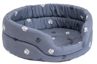 Лежанка овальнаястеганая поролоновая хлопок серая 42*33*15см/9141сер/Дарэлл