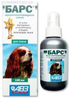 Спрей против блох и клещей Барс для собак 100 мл