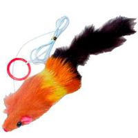 Игрушка к Мышь с пищалкой на резинке меховая 10см HWT038/Вестерн