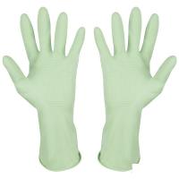 Перчатки латекс с хлопковым напылением зеленые М /101279/20шт/Рыжий Кот