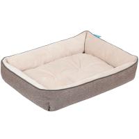 Лежанка ЛОФТ ФРЕЙМ плюш рогожка XL 66х55х13см ЛФ-54 бежевый