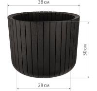 Кашпо ШАТО D380*Н300 29л коричневый ротанг М3040  Кашпо ШАТО D380*Н300 29л коричневый ротанг М3040