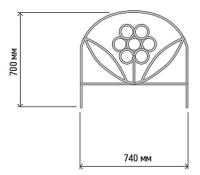 Забор Ромашка 3,7м комп-т (5секций*70*74см) /1шт/Л