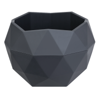 Кашпо Топаз 2,5л антрацит с вставкой КШ-9124 /9шт/ПП  Кашпо Топаз 2,5л антрацит с вставкой КШ-9124 /9шт/ПП