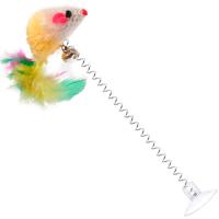 Игрушка к Дразнилка c присоской на пружине 23см мышь ИК-135