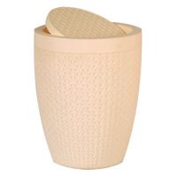 Ведро 10л для мусора Плетенка бежевый 020213