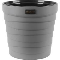 Кашпо Бархан 12л серый жемчуг с вставкой КШ-0549 /1шт/ПП Кашпо Бархан 12л серый жемчуг с вставкой КШ-0549 /1шт/ПП