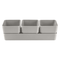 Кашпо Фиори Трио 9*9,6*29см Серый жемчуг КШ-0524 /12шт/ПП Кашпо Фиори Трио 9*9,6*29см Серый жемчуг КШ-0524 /12шт/ПП