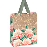 Пакет подарочный 18*23*10см "Flowers" фольга крафт MESHU/Рельеф