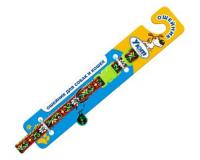 Ошейник капрон 1,0*30см цветной тесьма с орн.с колокольчиком/ГО1/Евро