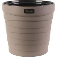 Кашпо Бархан 12л мокачино с вставкой КШ-0548 /1шт/ПП Кашпо Бархан 12л мокачино с вставкой КШ-0548 /1шт/ПП