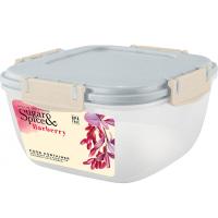 Контейнер д/пищ.прод. Barberry 1л квадратный с зажимом трюфель SE2243СЛ /17шт/ПР