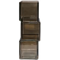 Ваза Квадрат Смещенный h30 10*10см дымч 6360/300С-2/072988