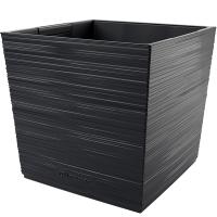 Кашпо квадрат La Decoro 19л мини антрацит с вставкой КШ-2670 /1шт/ПП