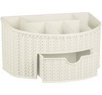 Органайзер Вязание 6 секций с ящиком белый ротанг М2388 