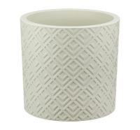 Кашпо ЭТНА D200*190мм 3,4л белый ротанг с вставкой М3183 /12шт/М-пласт 