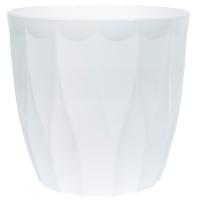 Кашпо Флюте 4,5л белый с вставкой