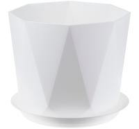 Кашпо ПРИЗМА  2,6л белый с под. М3138 Кашпо ПРИЗМА  2,6л белый с под. М3138