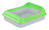 Туалет для кошек Барсик глубокий с бортом зеленый
