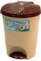 Контейнер д/мусора 15л с педалью бежевый 05021 / 2шт/Милих