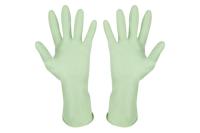 Перчатки латекс с хлопковым напылением зеленые L /101280/20шт/Рыжий Кот