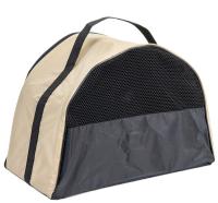 Сумка переноска ЧИП Полукруглая №3 нейлон с сетчатым окном 46*24*32см бежевая/9048/Дарэлл