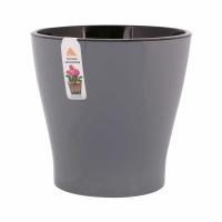 Кашпо Лея 3,6л серый со вставкой/М7935 