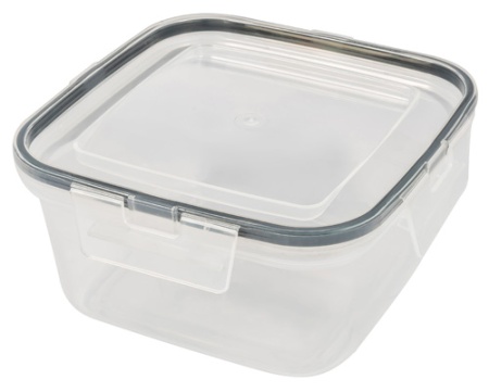 Контейнер для пищевых продуктов 1,1л квадрат. герметичный с защелками /06341  Контейнер для пищевых продуктов 1,1л квадрат. герметичный с защелками /06341