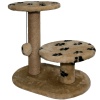 Когтеточка с двумя полками круг джут коричневый с игрушкой 37*57*55см/DONBARON