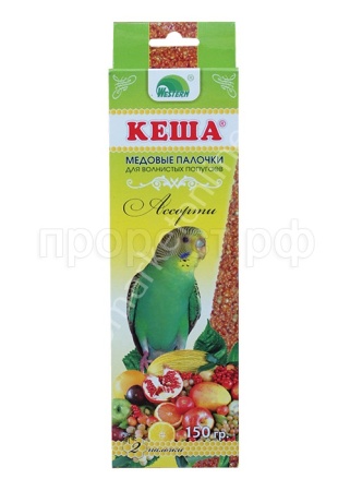 Лакомство д/птиц Палочки Кеша д/попугаев ассорти 2*150гр/Вестерн