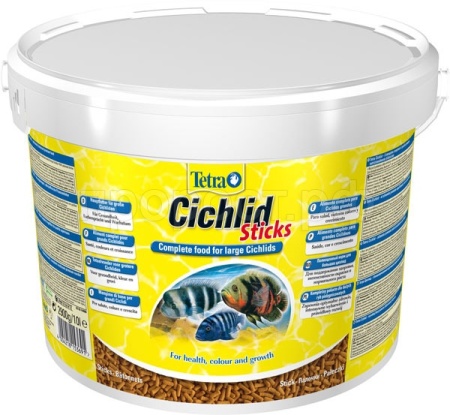 Корм для рыб Tetra Cichlid Stiks ведро 10 л палочки для цихлид и крупных рыб Корм для рыб Tetra Cichlid Stiks ведро 10 л палочки для цихлид и крупных рыб