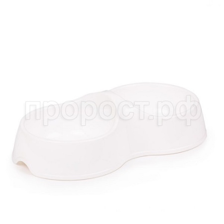 Миска двойная пластик 0,2л Лекси белая