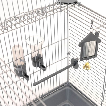 Клетка д/птиц ЛОРА-2 ECO 58*40*88см (укомплект) 2 секции серая/4611/Дарэлл