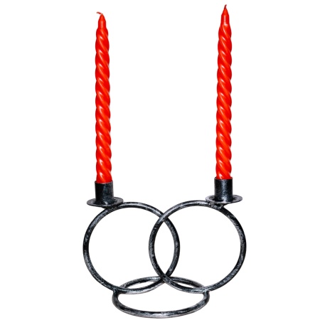 ДЕКОР Подсвечник Кольцо 2 свечи антик серебро РЗДИ/1шт