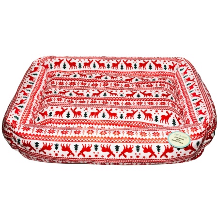 Лежанка прямоугольная мех с подушкой холофайбер РОЖДЕСТВО 65*50*18см/DONBARON