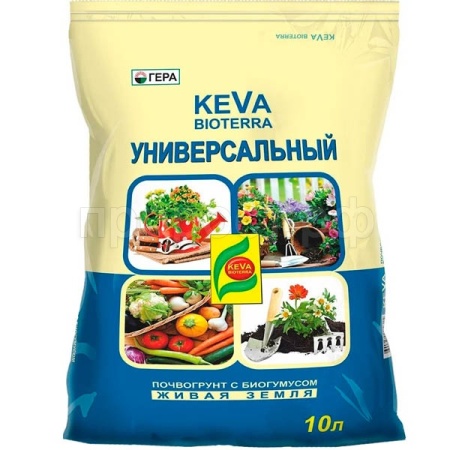 Грунт KEVA BIOTERRA универсальный с биогумусом 10л Гера