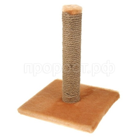 Когтеточка УЮТ Столбик Mini джут бежевая 30*30*35см/НТ02С/Евро