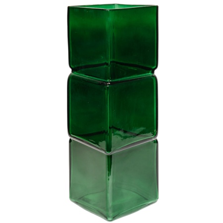 Ваза Квадрат Смещенный h30 10*10см изумруд 6360/300С-10/072989