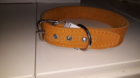 Ошейник кожа 35мм безразмерный на ферте 60см/41004/Бим